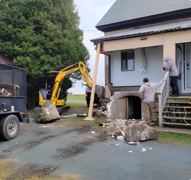 Chantier de rénovation et agrandissement résidentiel
